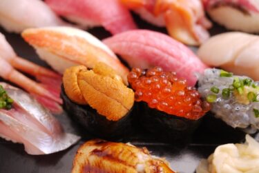 Sushi, a traditional Japanese dish that combines rice and seafood