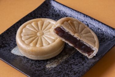 Monaka, red bean paste sandwiched between crispy wafers